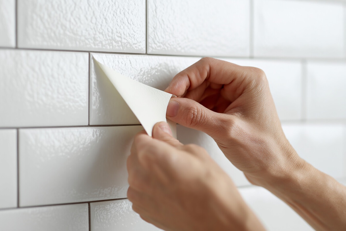 Anleitung zum Anbringen von Klebefliesen an der Küchenwand