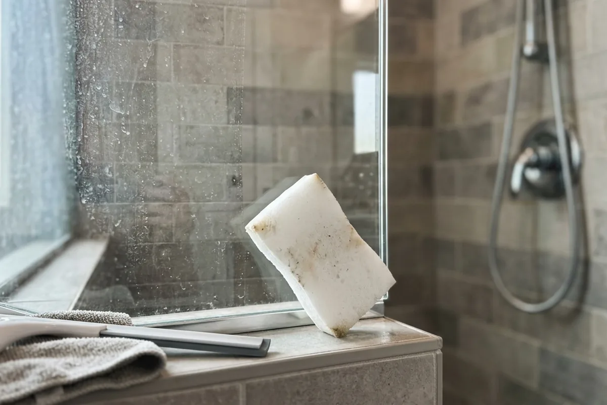 Dieser einfache Schwamm-Trick löst das größte Duschwand-Problem – ohne aggressive Chemie