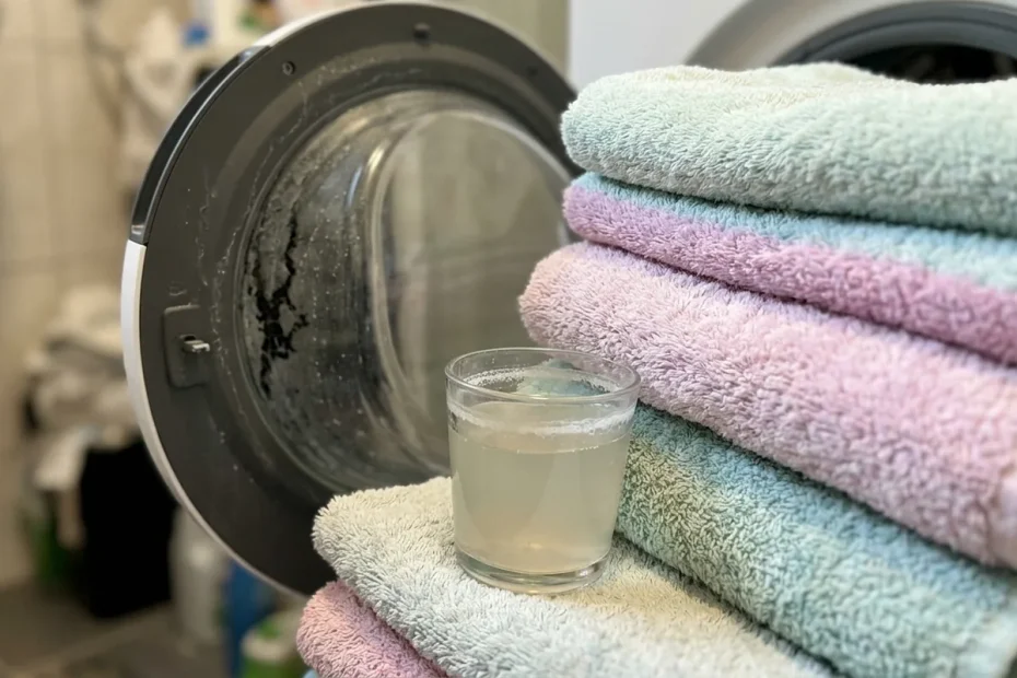 Handtücher wieder weich wie eine Feder: wie ein Glas Essig in der Waschmaschine das Schleifpapier-Gefühl stoppt