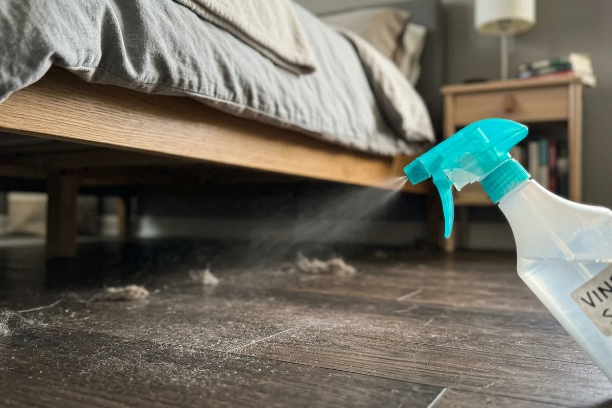 Warum ausgerechnet unter dem Bett? Was ein simpler Sprühstoß mit Essig wirklich verändert